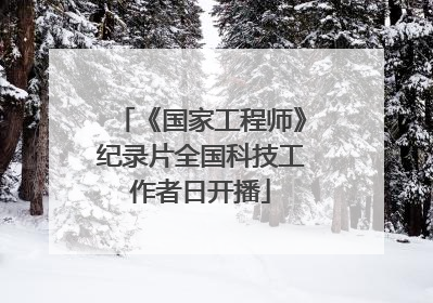 《国家工程师》纪录片全国科技工作者日开播