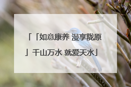「如意康养 漫享陇原」千山万水 就爱天水
