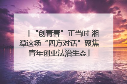 “创青春”正当时 湘潭这场“四方对话”聚焦青年创业法治生态