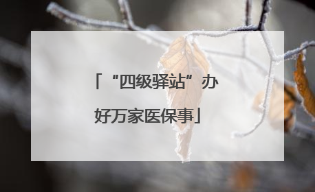 “四级驿站”办好万家医保事