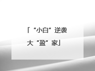 “小白”逆袭大“盈”家