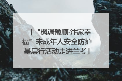 “枫调豫顺·汴家幸福”未成年人安全防护基层行活动走进兰考