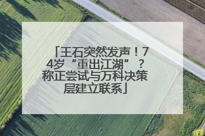 王石突然发声！74岁“重出江湖”？称正尝试与万科决策层建立联系