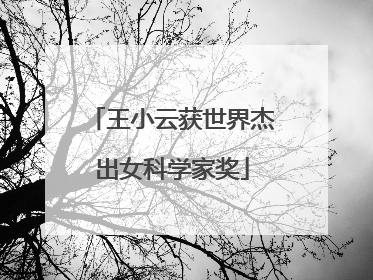 王小云获世界杰出女科学家奖