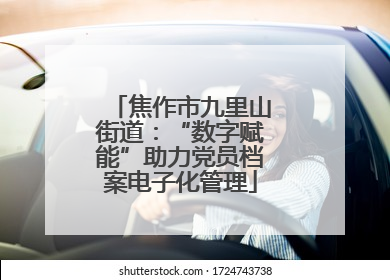 焦作市九里山街道：“数字赋能”助力党员档案电子化管理