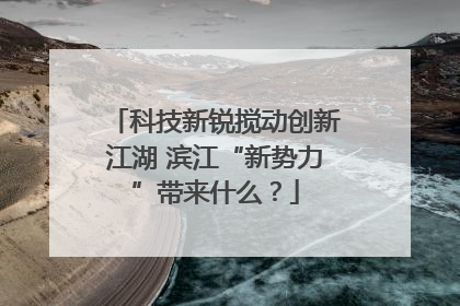 科技新锐搅动创新江湖 滨江“新势力”带来什么？