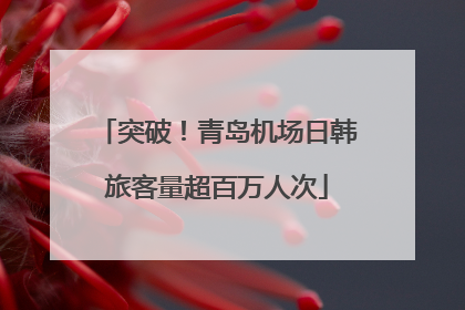 突破！青岛机场日韩旅客量超百万人次