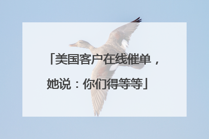 美国客户在线催单，她说：你们得等等
