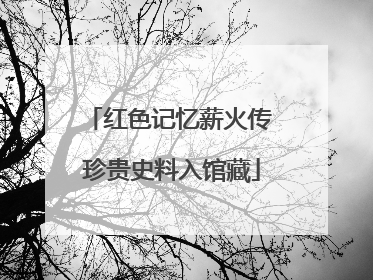 红色记忆薪火传 珍贵史料入馆藏