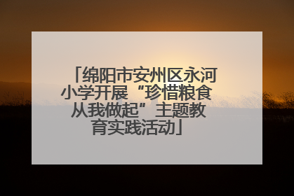 绵阳市安州区永河小学开展“珍惜粮食 从我做起”主题教育实践活动