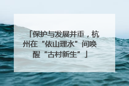 保护与发展并重，杭州在“依山理水”间唤醒“古村新生”
