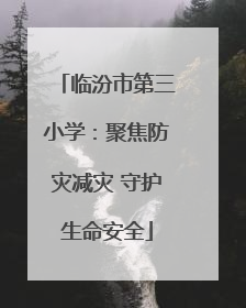 临汾市第三小学：聚焦防灾减灾 守护生命安全