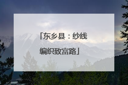 东乡县：纱线编织致富路
