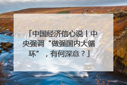 中国经济信心说丨中央强调“做强国内大循环”，有何深意？