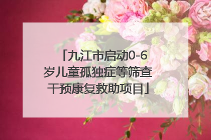 九江市启动0-6岁儿童孤独症等筛查干预康复救助项目