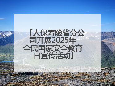 人保寿险省分公司开展2025年全民国家安全教育日宣传活动