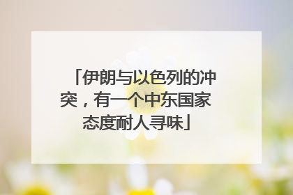 伊朗与以色列的冲突，有一个中东国家态度耐人寻味