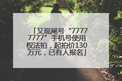 又现尾号“77777777”手机号使用权法拍，起拍价130万元，已有人报名