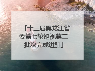 十三届黑龙江省委第七轮巡视第二批次完成进驻