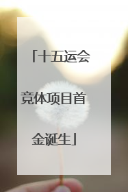 十五运会竞体项目首金诞生