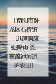 南阳市卧龙区石桥镇：迅速响应强降雨 连夜疏通河道护农田