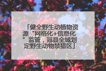 健全野生动植物资源“网格化+信息化”监管，冠县全域划定野生动物禁猎区