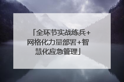 全环节实战练兵+网格化力量部署+智慧化应急管理