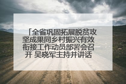 全省巩固拓展脱贫攻坚成果同乡村振兴有效衔接工作动员部署会召开 吴晓军主持并讲话 罗东川作安排部署