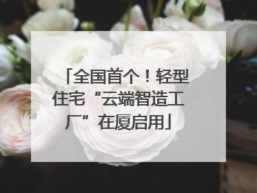 全国首个！轻型住宅“云端智造工厂”在厦启用