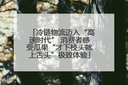 冷链物流迈入“高速时代” 消费者感受瓜果“才下枝头就上舌头”极致体验