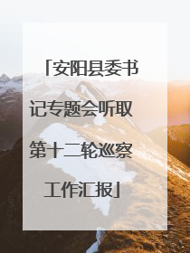 安阳县委书记专题会听取第十二轮巡察工作汇报
