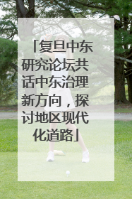 复旦中东研究论坛共话中东治理新方向，探讨地区现代化道路