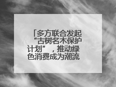 多方联合发起“古树名木保护计划”，推动绿色消费成为潮流丨新经济观察