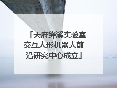 天府绛溪实验室交互人形机器人前沿研究中心成立