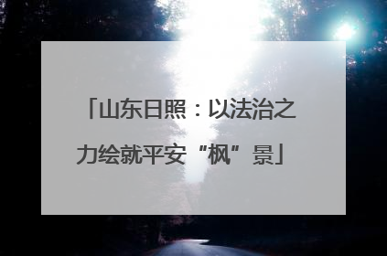 山东日照：以法治之力绘就平安“枫”景