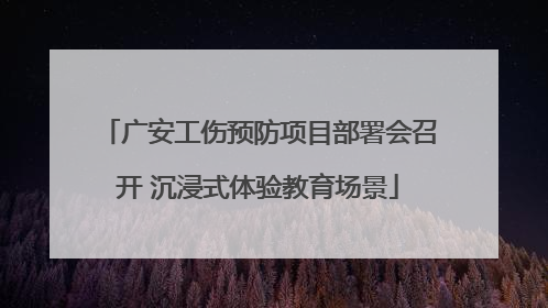 广安工伤预防项目部署会召开 沉浸式体验教育场景