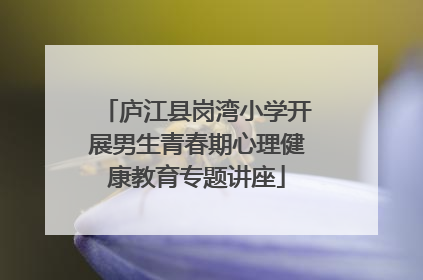 庐江县岗湾小学开展男生青春期心理健康教育专题讲座