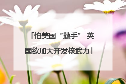 怕美国“撒手” 英国欲加大开发核武力