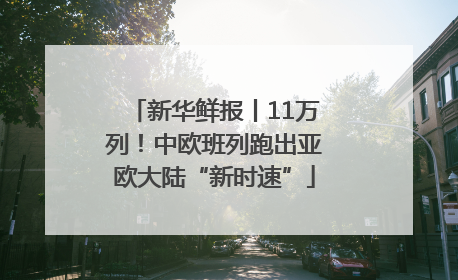 新华鲜报丨11万列！中欧班列跑出亚欧大陆“新时速”