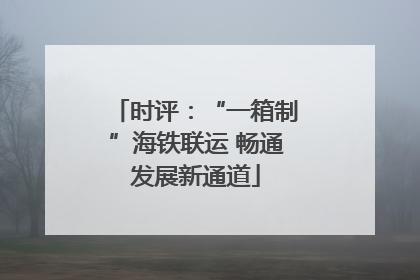时评：“一箱制”海铁联运 畅通发展新通道