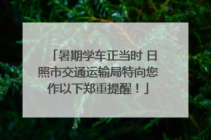 暑期学车正当时 日照市交通运输局特向您作以下郑重提醒！