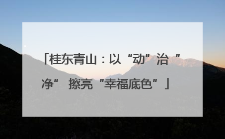 桂东青山：以“动”治“净” 擦亮“幸福底色”