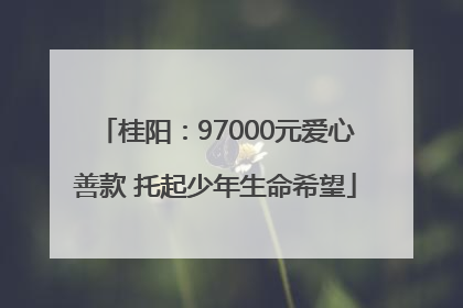 桂阳：97000元爱心善款 托起少年生命希望