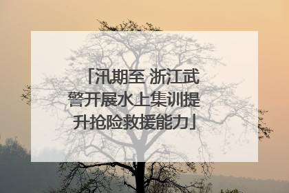 汛期至 浙江武警开展水上集训提升抢险救援能力