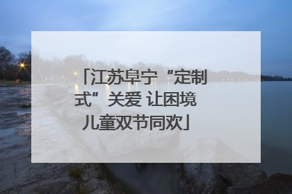 江苏阜宁“定制式”关爱 让困境儿童双节同欢
