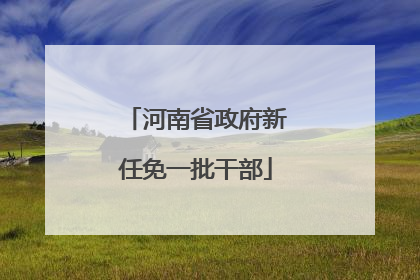 河南省政府新任免一批干部
