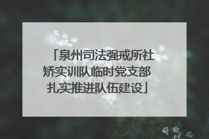泉州司法强戒所社矫实训队临时党支部扎实推进队伍建设