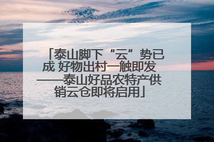 泰山脚下“云”势已成 好物出村一触即发——泰山好品农特产供销云仓即将启用