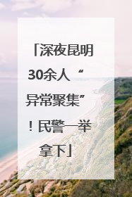 深夜昆明30余人“异常聚集”！民警一举拿下