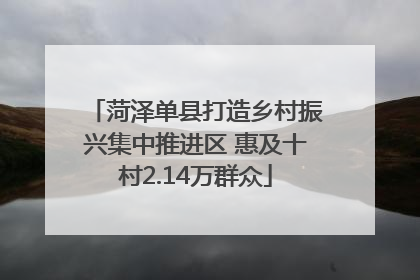 菏泽单县打造乡村振兴集中推进区 惠及十村2.14万群众